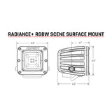 Rigid Industries Radiance+ Scene RGBW Surface Mount - Pair