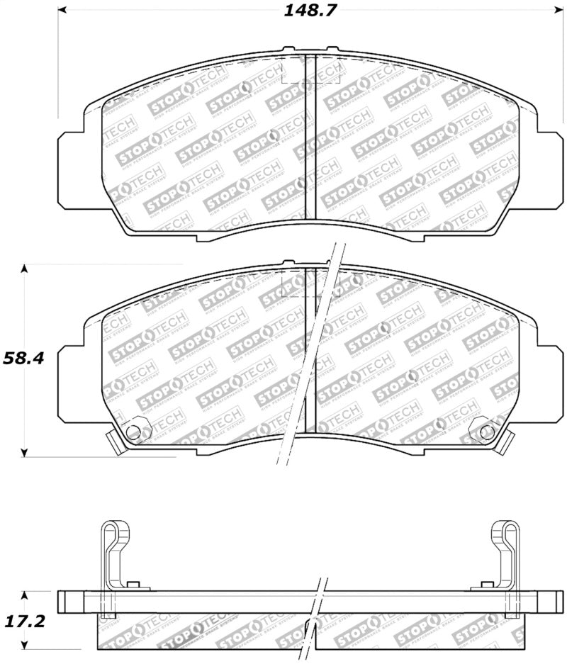 StopTech Street Touring 04-09 Acura TSX / 09 Accord V6 Coupe ONLY Front Brake Pads
