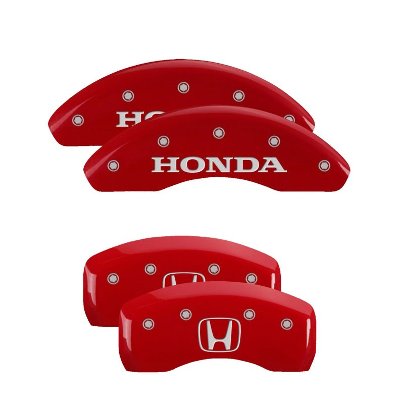 MGP 4 Caliper Covers Engraved Front Honda Rear H Logo Red Finish Silver Char 2018 Honda Accord