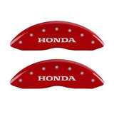 MGP 4 Caliper Covers Engraved Front Honda Engraved Rear H Logo Red finish silver ch