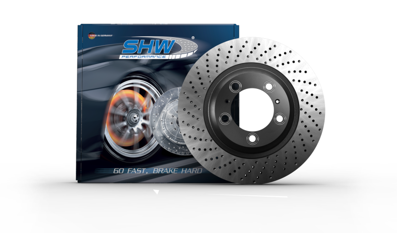 SHW 95-98 Porsche 911 Carrera w/o Turbo Look Right Front Cross-Drilled MB Brake Rotor (99335104401)